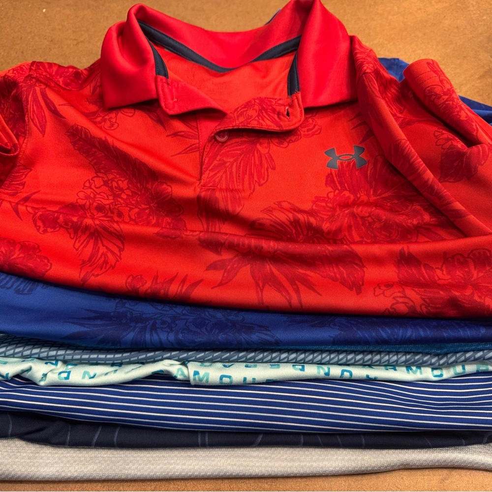 Lot of 8 Under Armour Polo Shirts - Size Large